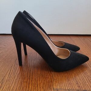 Womens Used Call It Spring Black Suede Pumps Size 8
